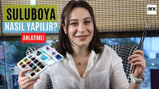 SULU BOYA RESİM DERSLERİ 1  SULUBOYA NASIL YAPILIR ankara resim kursu  watercolor tutorial [upl. by Whittaker]