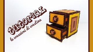 Tutorial MobilettoCassettiera 3D con Hama Beads MIDI  wwwperlinedastirareit [upl. by Anayt]