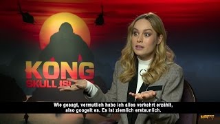 Brie Larson on discoveries mobile phones amp snakes  Kong Skull Island Interview [upl. by Larrad]