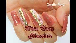 Uñas Acrilicas Nude Chocolate  Xnails Peru [upl. by Airbmak680]