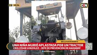 Una niña murió aplastada por un tractor [upl. by Sug941]