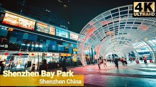 🇨🇳 4K  Night Walk around Shenzhen Bay Park  4K Ultra HD [upl. by Casimir322]