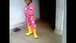 FUNNY little girl dancing azonto with rain boots [upl. by Ydnis]