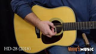 Martin D28 Modern Deluxe vs HD28 2018 at Maury’s Music [upl. by Pascoe]