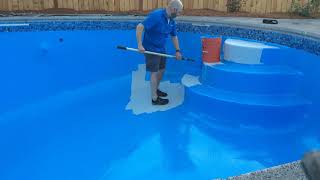 Pool painting with epoxy paint 2 [upl. by Oicnedif]