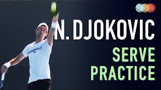 Novak Djokovic Court Level  Serve Practice Super Slow Motion 2021 [upl. by Natanhoj]