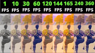 Fortnite 1fps vs 10fps vs 30fps vs 60fps vs 120fps vs 144fps vs 165fps vs 240fps vs 360fps [upl. by Wattenberg]