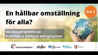 Webinarium  Sociala perspektiv på framtidens hållbara energisystem [upl. by Ronel]