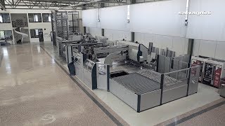 Salvagnini flexible manufacturing system S4P4 line kit production [upl. by Lekcim957]