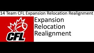 14 Team CFL Expansion Relocation and Realignment Proposal Idea goes to timtwoface [upl. by Dorotea]