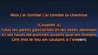 Zebda  Tomber la chemise  Karaoke  Lyrics [upl. by Vaios]