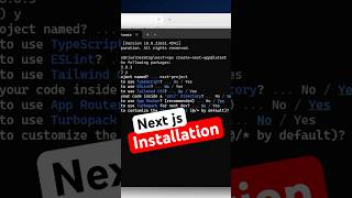 How to Install Next js  Next js Installation Latest  Create Next js Project shorts nextjs [upl. by Ytok624]