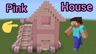 cherry blossom house Minecraft tutorial survival house Minecraft [upl. by Dhiman741]