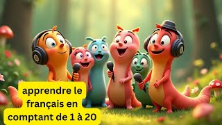 worms singing french numbers  apprendre le français en comptant de 1 à 10  learnfrench [upl. by Ahsonek]