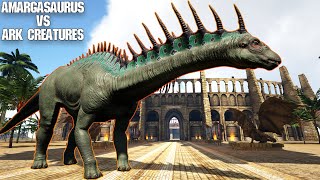 Amargasaurus vs Ark Creatures  Ark Battle [upl. by Ahsikar]