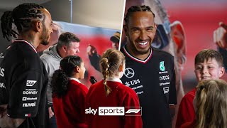 Lewis Hamilton SURPRISES young fans trying commentary with Crofty 🥹🎙️ [upl. by Nyladam584]