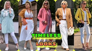 fashions for over 60 female ✨ elegant dressing for women over 60 [upl. by Tahpos]