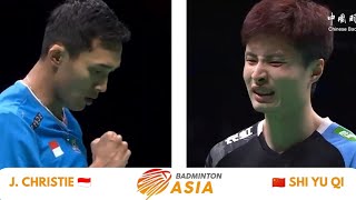 SF MS  SHI Yu Qi CHN vs Jonatan CHRISTIE INA Badminton Asia Individual Championships 2024 [upl. by Wolfgang]