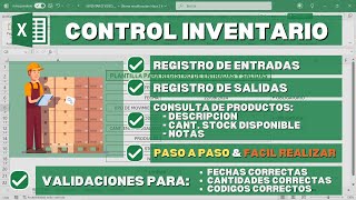 COMO CREAR CONTROL DE ALMACEN INVENTARIO DE ENTRADAS SALIDAS Y STOCK EN EXCEL CON MACROS 📦🔄📊 [upl. by Matthews91]