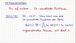 Analysis Fourier Trigonometrische Funktionen Definition 1902 [upl. by Eram]