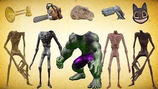 WRONG HEADS SIREN HEAD TREX SIREN HEAD PISTOL CARTOON CAT HULK ACA HURRICANE SIREN CHAINSAW [upl. by Forlini]