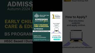 Aiou BS admission autumn 2024 aiouadmission2024 aioustudent ytshorts trendingreels news [upl. by Qerat901]