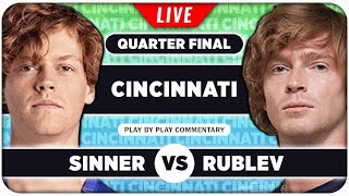 SINNER vs RUBLEV • ATP Cincinnati 2024 QF • LIVE Tennis Play by Play Stream [upl. by Klockau]