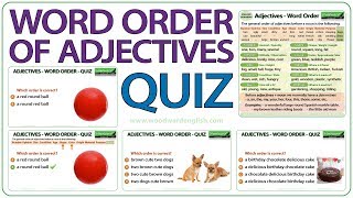 Word Order of Adjectives  English Grammar Quiz [upl. by Enohpesrep]