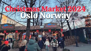 Christmas Market in Oslo Norway Jul i Oslo Vinterland 2024 [upl. by Laamaj659]