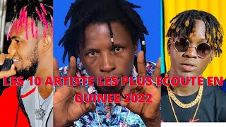 Top 10 des artistes les plus écoutés en Guinée Conakry 2022🇬🇳 [upl. by Luz]