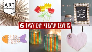 6 Easy DIY Straw Crafts  Best out of Waste  Straw art [upl. by Anoved]