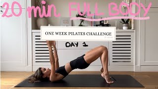 20MIN full body pilates workout  DAY 1 CHALLENGE  no equipment [upl. by Fasa]