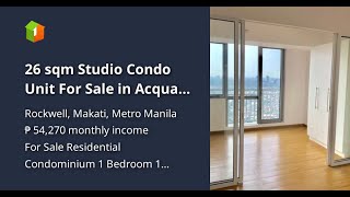 26 sqm Studio Condo Unit For Sale in Acqua Private Residences Makati Meto Manila [upl. by Polk322]