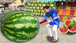 Lalchi Pehalwan Syringe Injection Watermelon Wala Hindi Kahani Hindi Moral Stories New Comedy Video [upl. by Aronle]