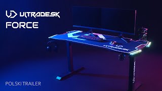 Ultradesk FORCE  Biurko gamingowe z LED RGB PRISMATIC  Polski Trailer [upl. by Ennaimaj]