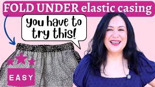 Super EASY FOLD UNDER elastic casing hack for pants amp skirts You HAVE to try this [upl. by Asil]