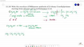 Williamson synthesis of 2ethoxy3methylpentanestarting from ethanol and 3methylpentan2ol [upl. by Eillat408]