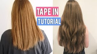 How to Apply Tape In Hair Extensions At Home  ft Cliphair [upl. by Rosario]