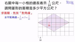 面積  20菱形面積計算的基本題型 [upl. by Atsirt]