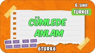 Cümlede Anlam 📙 tonguçCUP 1Sezon  6TURK6 2024 [upl. by Kalvin]