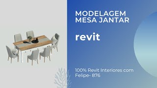 100 Revit Interiores Felipe Aula 876  MODELAGEM MESA JANTAR [upl. by Colan107]