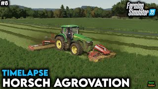 Mowing grass baling amp wrapping bales  FS22 Timelapse Horsch AgroVation  8 [upl. by Eiramit]