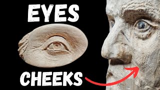 Wood spirit Eyes and cheeks Dremel Carving Tutorial [upl. by Atinele]