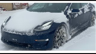 How Does a RWD Tesla Handle in the Snow Without Snow Tires [upl. by Letsirc]