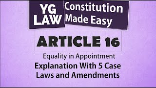 Article 16  Constitution of India [upl. by Esoranna370]