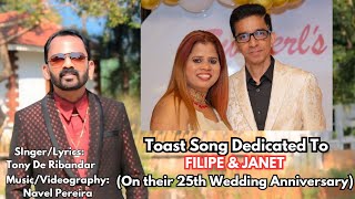 New Konkani Song 2024  Anniversary Toast By Tony De Ribandar  Comedy Queen Janet amp Filipe Almeida [upl. by Gow]