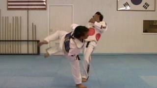 Taekwondo Spinning Hook Kick Counter vs Roundhouse Kick  TaekwonWoo [upl. by Arundell525]