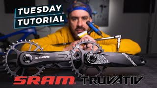 Removing a SRAM SX Crankset and Installing a TRUVATIV DESCENDANT  TUESDAY TUTORIAL [upl. by Annaul544]