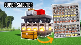 Minecraft Easy Automated Smelter 121 Tutorial  New Super Smelter Design [upl. by Akehsal244]