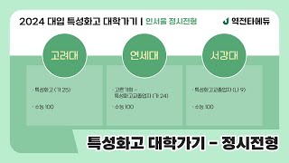 2024 대입 특성화고 대학가기  인서울 정시전형 [upl. by Aliek817]